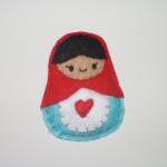 Matryoshka Doll Felt Brooch