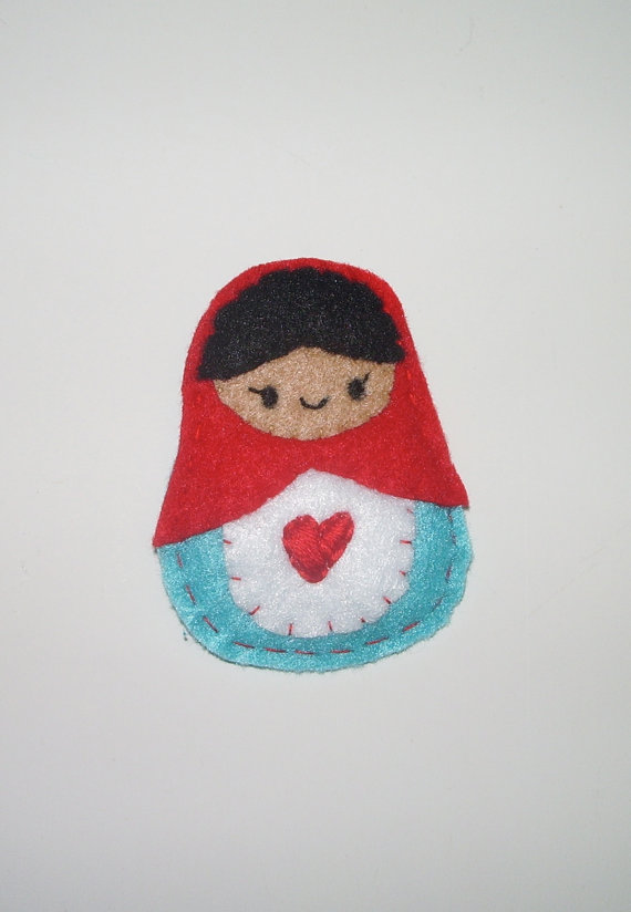 Matryoshka Doll Felt Brooch